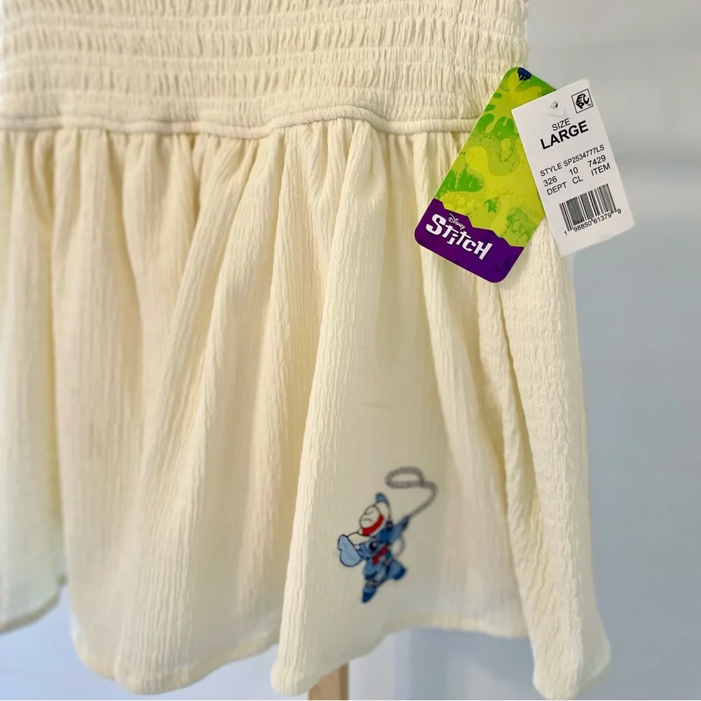 Girls' Stitch Smocked Waist Skirt -‎ Cream L